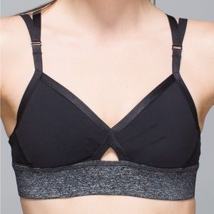 Lululemon If You're Lucky Bra Size 10 Black / Heathered Black